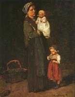 Munkacsy, Mihaly - Mother and Child  study for  The Pawnbrokers Shop